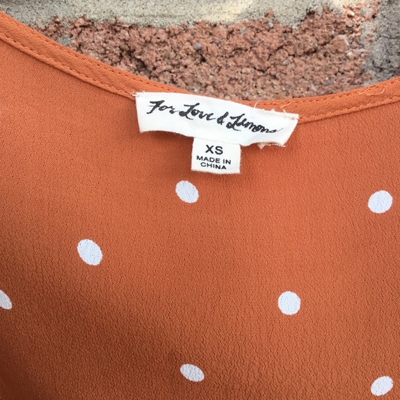 For Love & Lemons Copper Top XS With Polka Dots - Picture 4 of 7